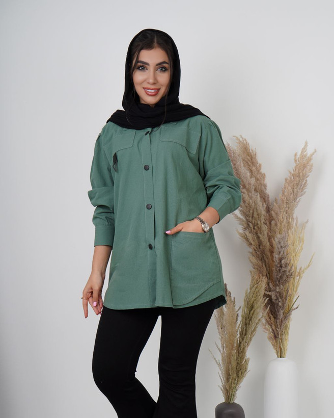 مانتو شومیز زنانه لینن (لنین) پیراهنی پانچ مدل مثلثی
