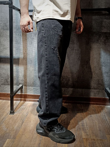 شلوار نیم بگ زغالی