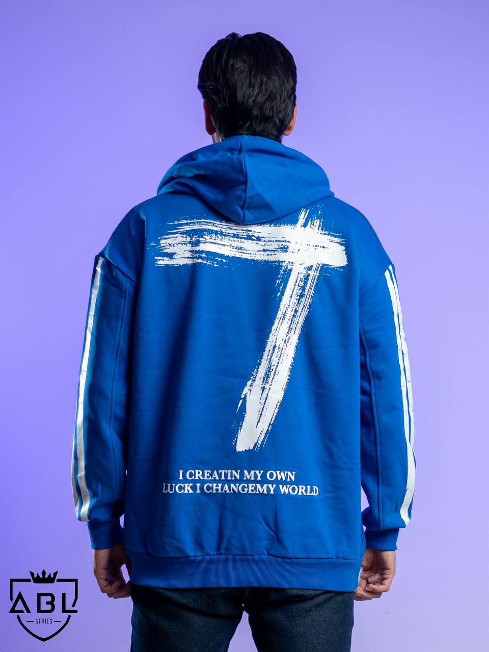 هودی آبی چاپی