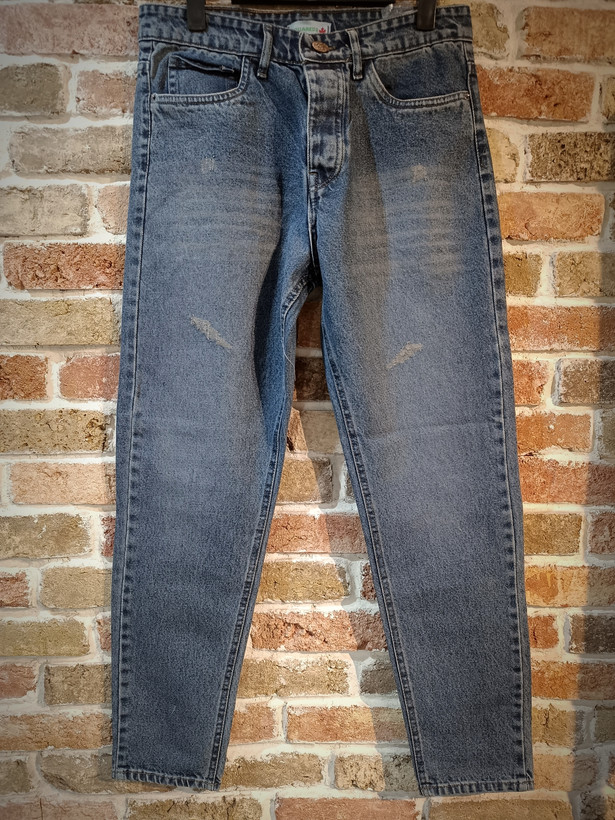 شلوار جین مام فیت آبی سنگشور سایه دار DSQUARED