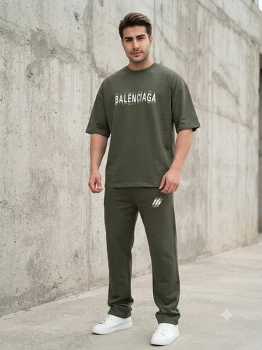 ست تیشرت و شلوار نیم بگ تابستانه مردانه بالنسیاگا BALENCIAGA