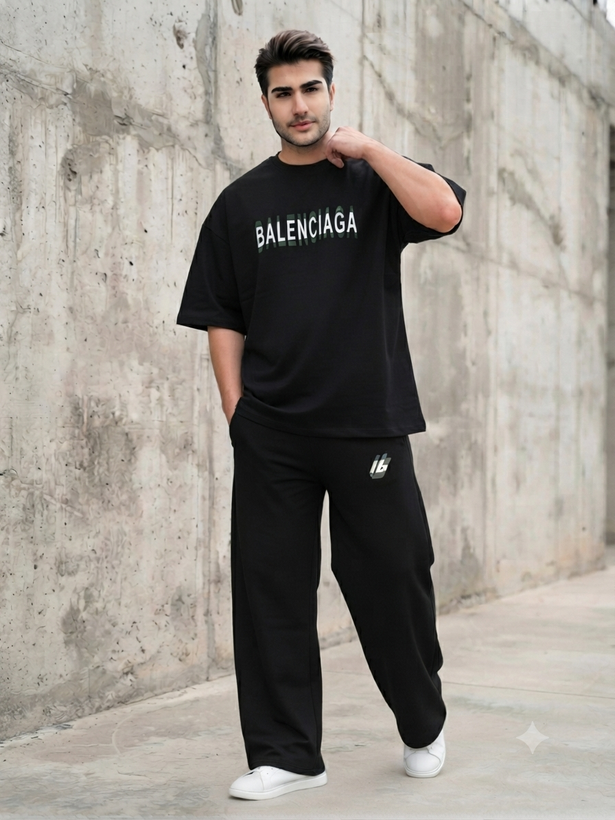 ست تیشرت و شلوار نیم بگ تابستانه مردانه بالنسیاگا BALENCIAGA