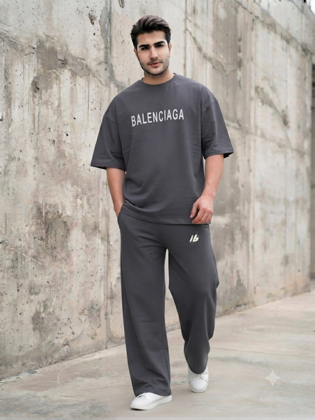 ست تیشرت و شلوار نیم بگ تابستانه مردانه بالنسیاگا BALENCIAGA